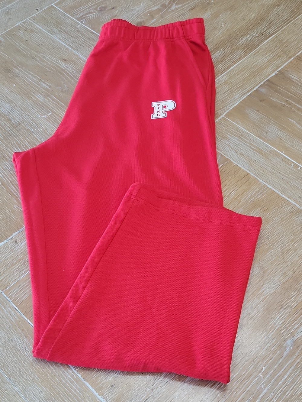 PINK Victoria's Secret Red Campus Collegiate Ivy Fleece Jogger Sweatpants XL NWT